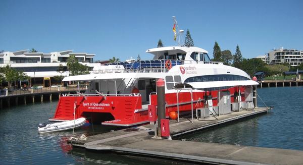 The Spirit of Queenstown gets ready to sail to Bluff.  
